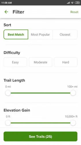 all trails configuration options 