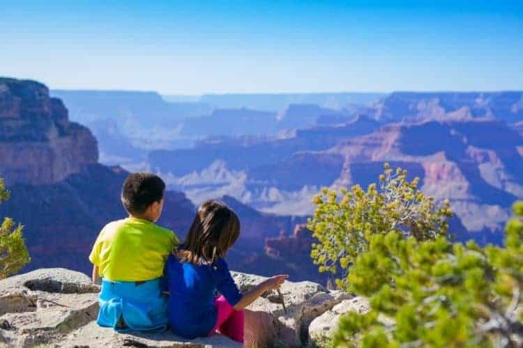 kids on a rock