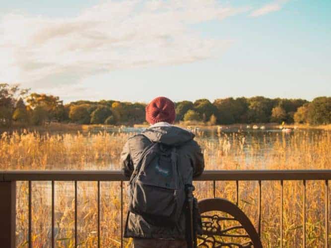 a hiker with a jansport backpack