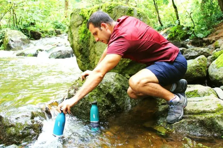 hiking with hydro flasks.
