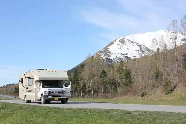 an rv on the road