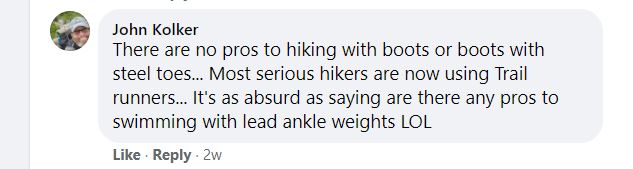 negative opinion for protective shoes when hiking