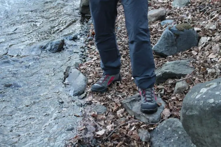 hiking in protective boots