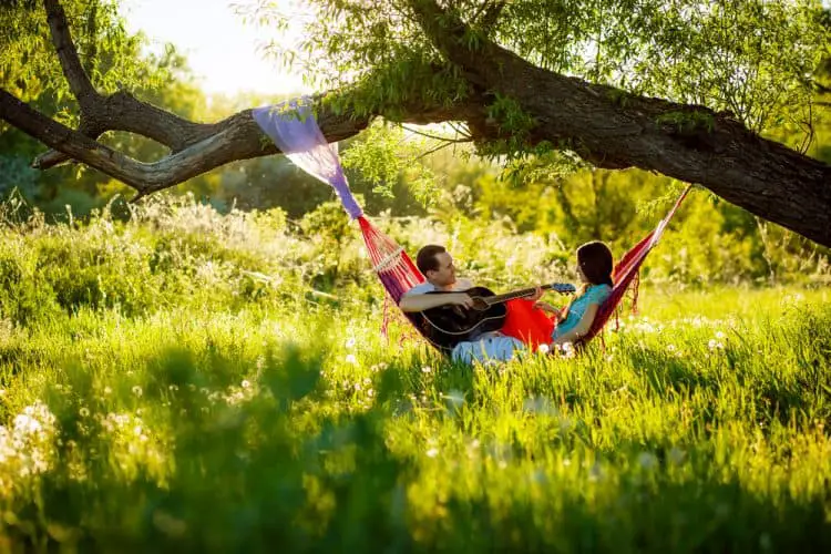 couple hanging in a hammock