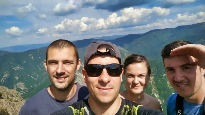hiking in bulgaria with friends