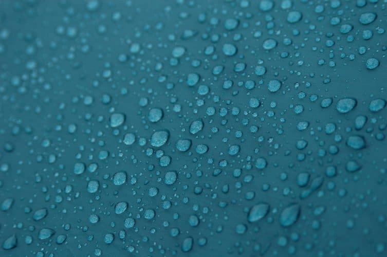 Raindrops on a tent fabric