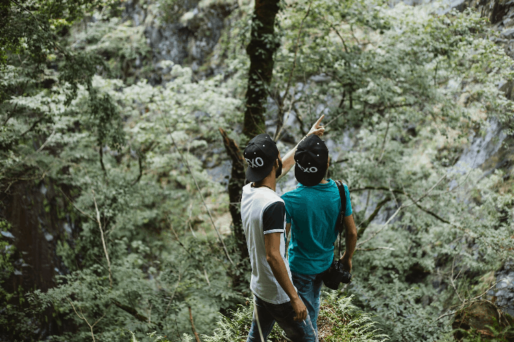 two friends out in nature