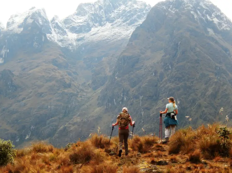 two women in the mountains