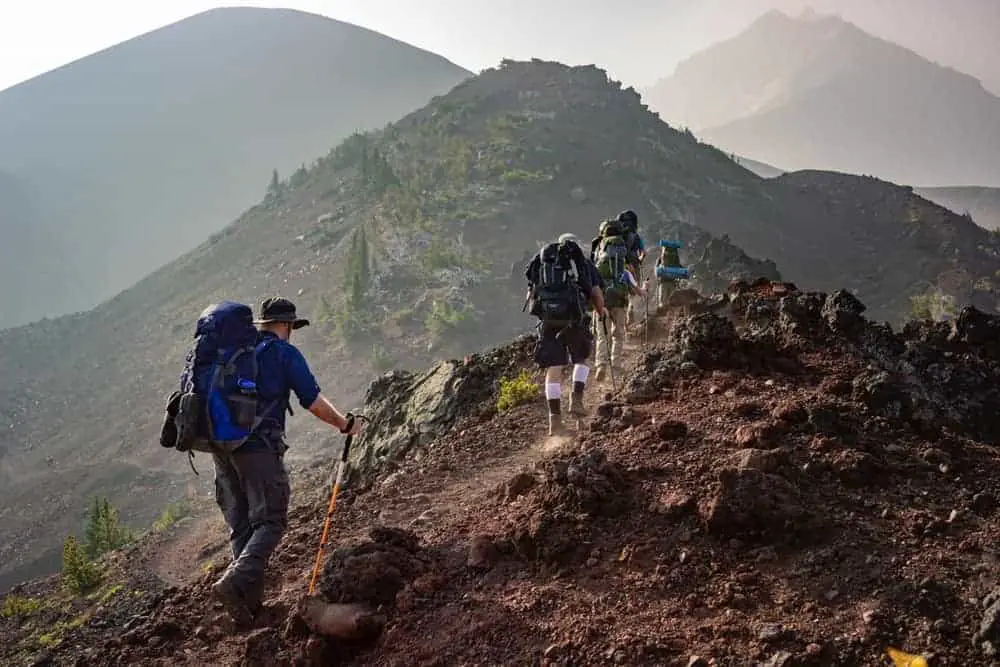 hiking the mountains