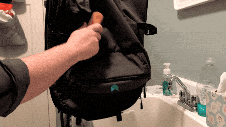 claning the exterior of a backpack