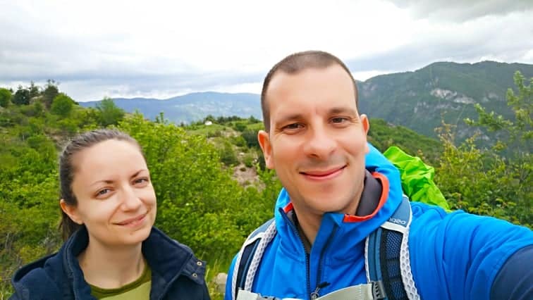 couple hiking in bulgaria