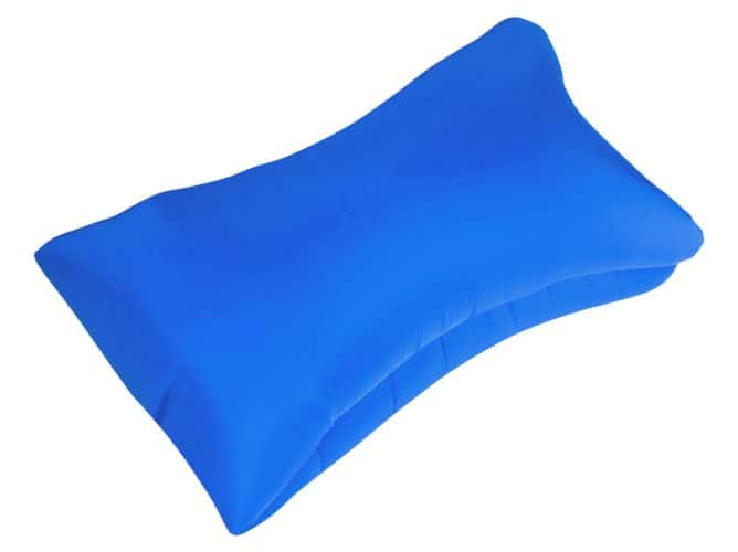 blue inflatable pillow